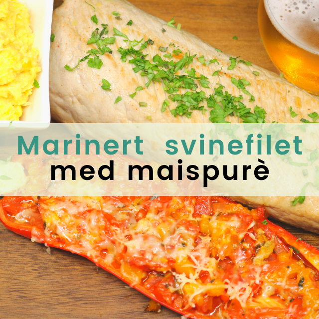 Marinert svinefilet med maispurè og fylt paprika