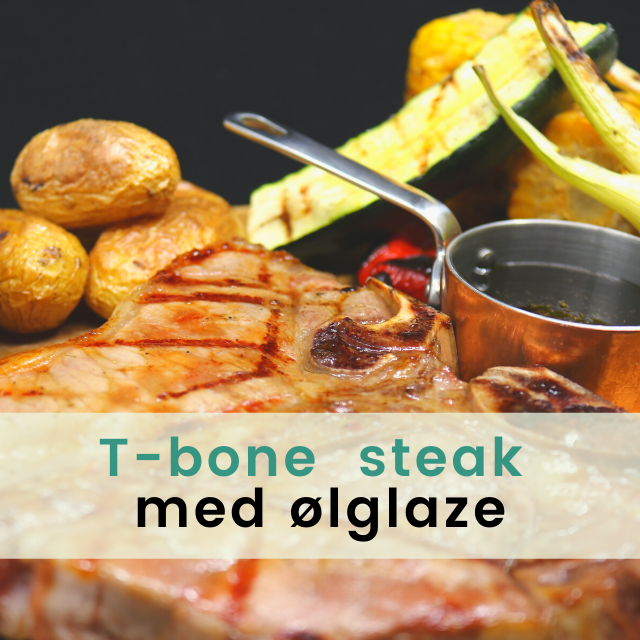 T-bone steak med ølglaze